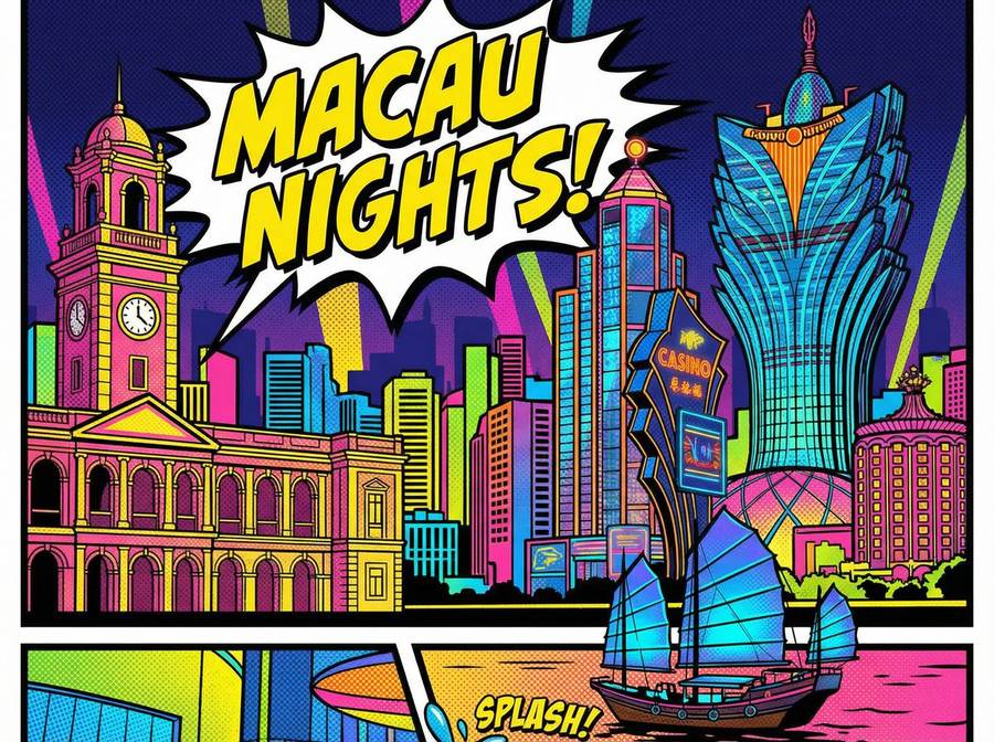 澳门体彩 - 澳门城市夜景波普风格艺术